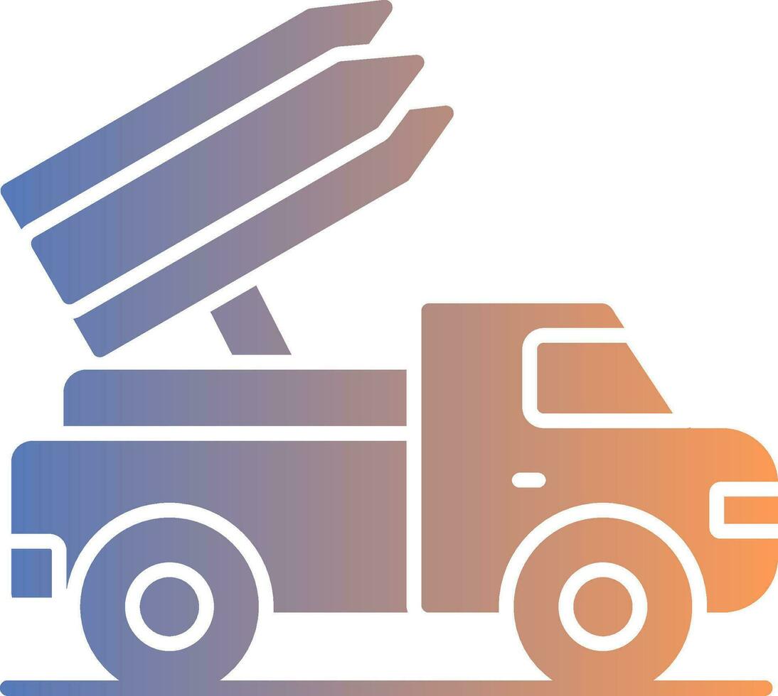 Missile Truck Gradient Icon vector