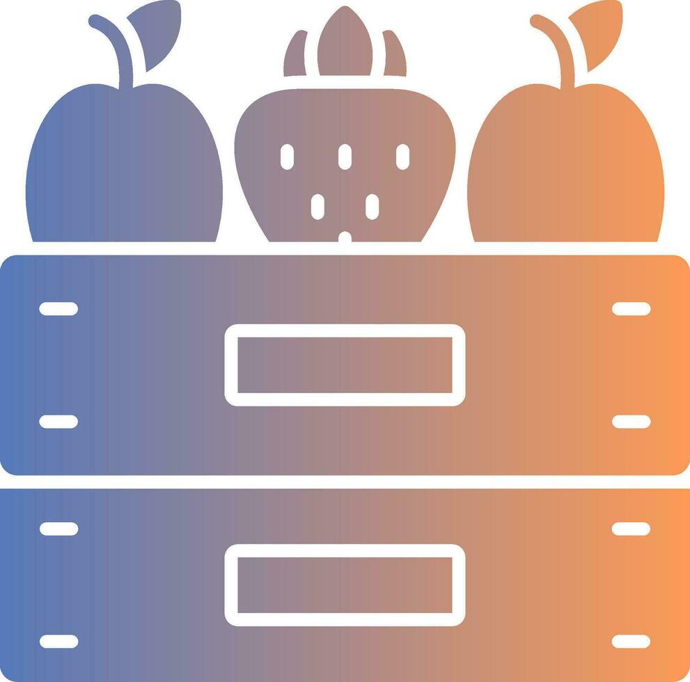 Fruta caja degradado icono vector