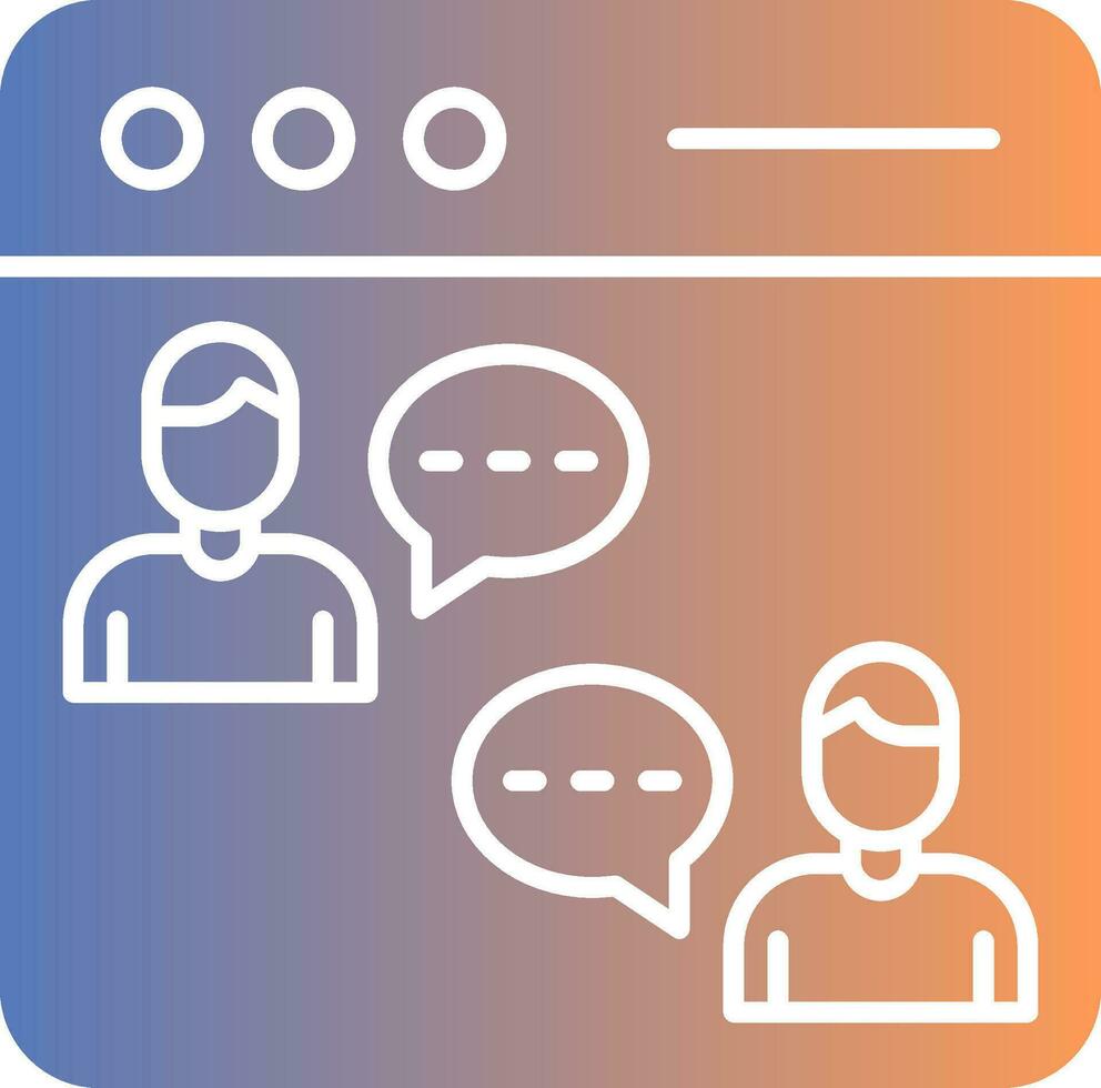 Online Chat Gradient Icon vector