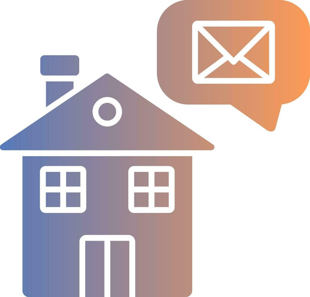 Home Message Gradient Icon vector