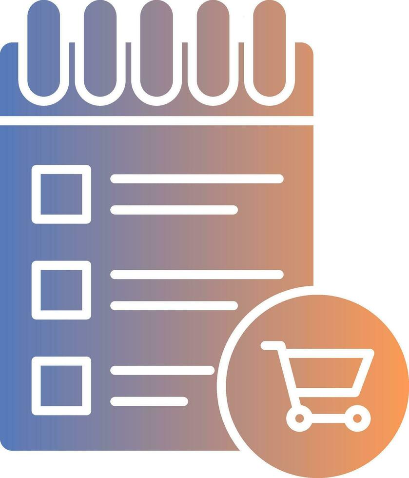 Shopping List Gradient Icon vector