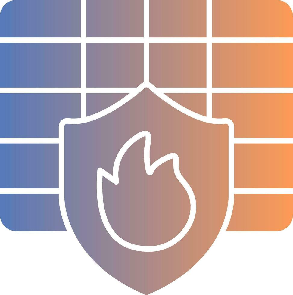 Firewall Gradient Icon vector