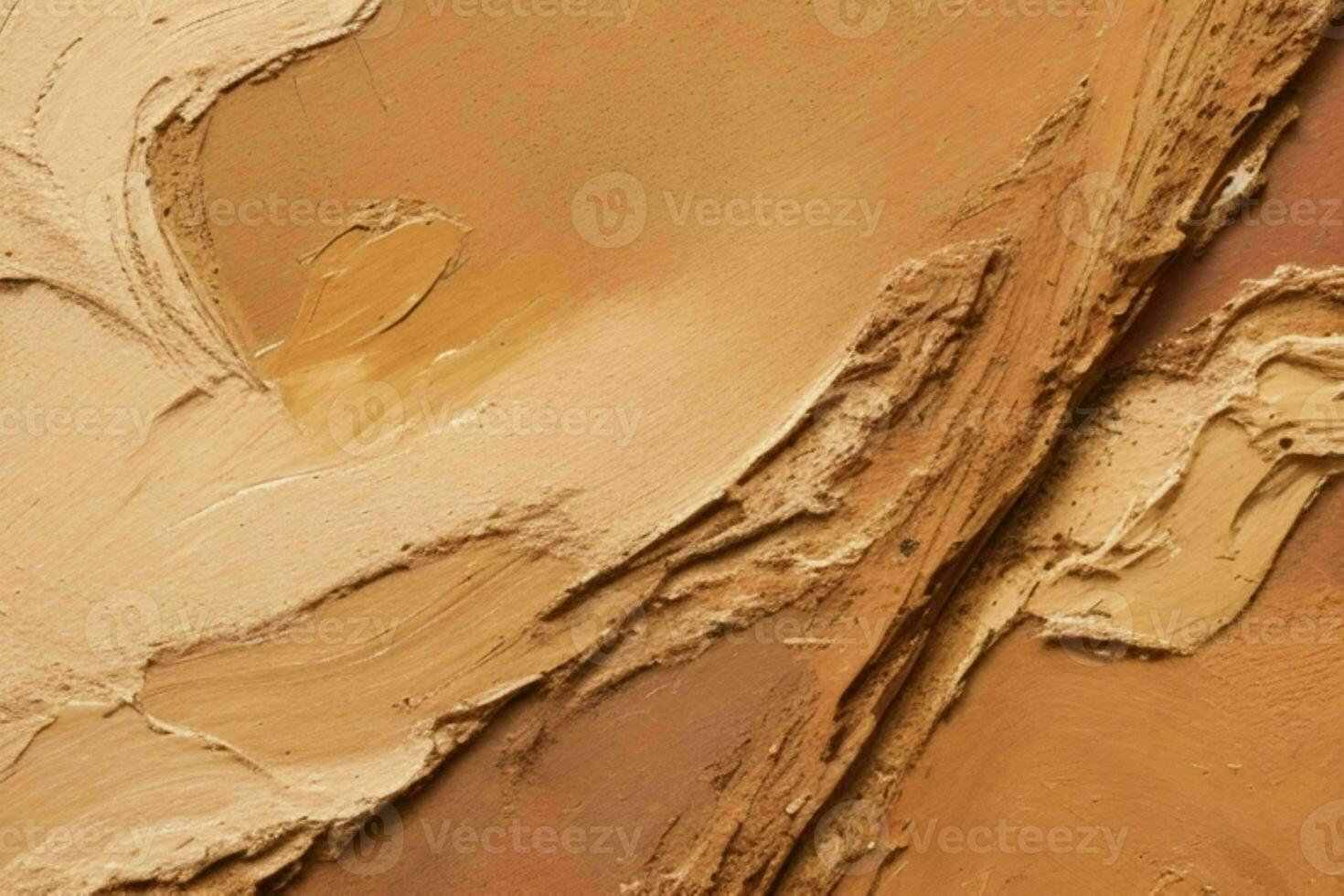 AI generated Closeup of impasto painting abstract rough brown colors art painting texture background. Pro Photo