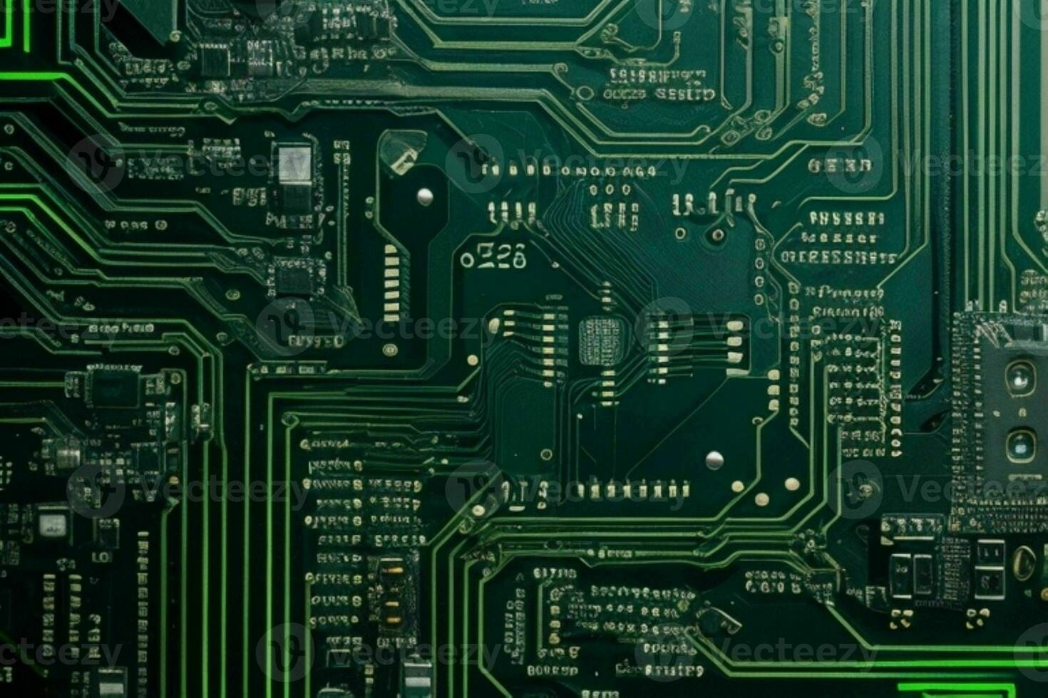 AI generated Circuit board background technology pattern. Pro Photo