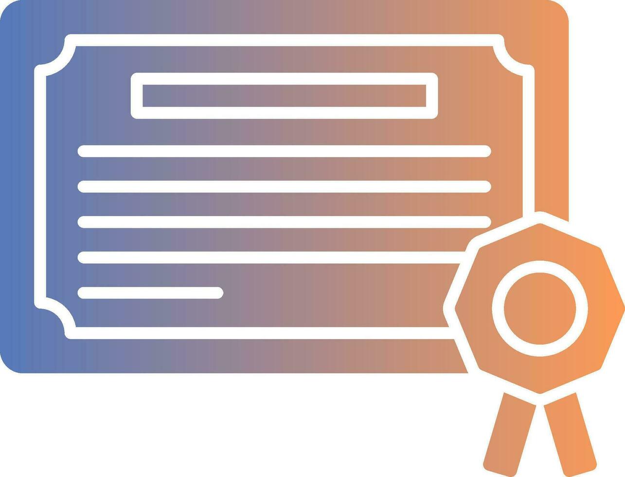 Certificate Gradient Icon vector