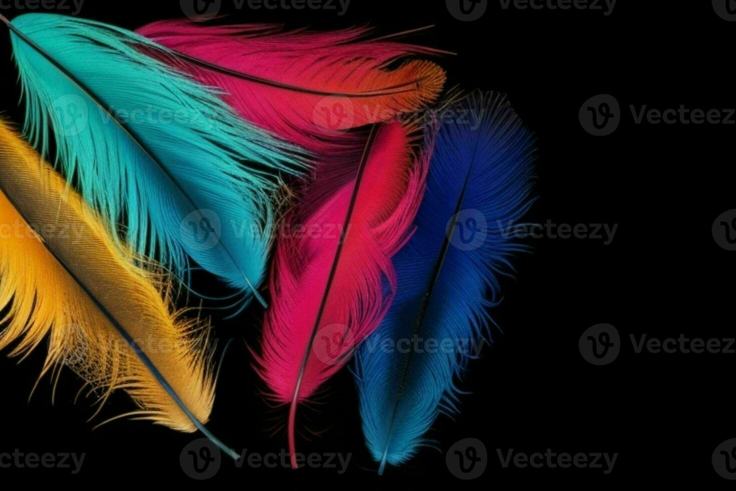 AI generated Feather texture wallpaper background with copy space for text. Pro Photo