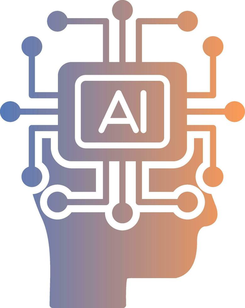 Artificial Intelligence Gradient Icon vector