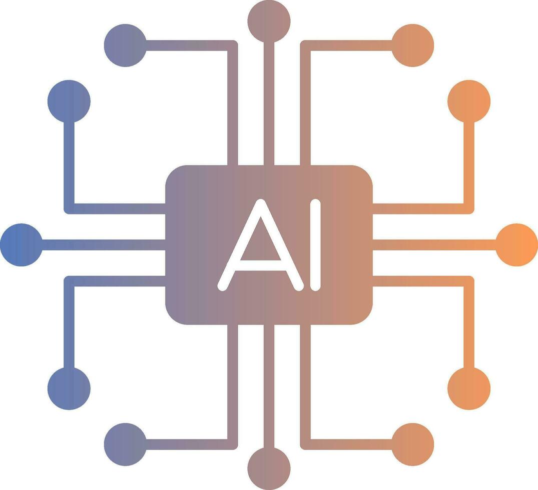 Artificial Intelligence Gradient Icon vector