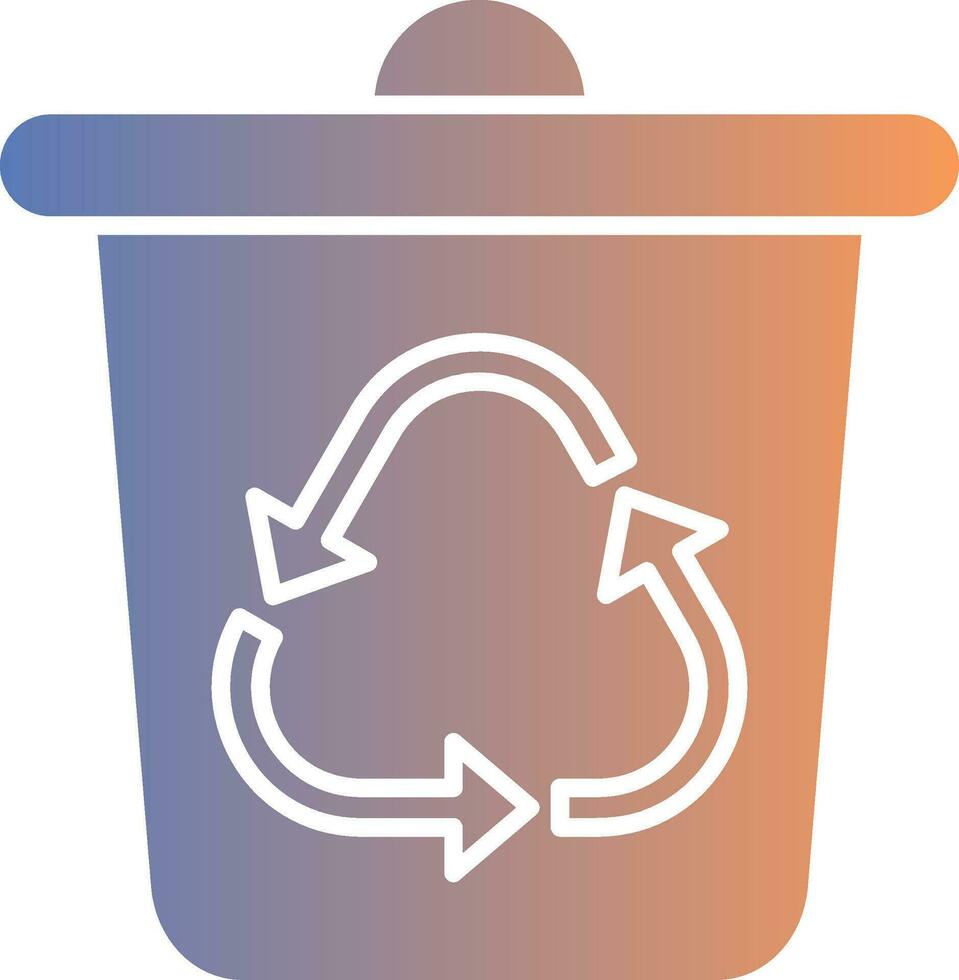 reciclar compartimiento degradado icono vector