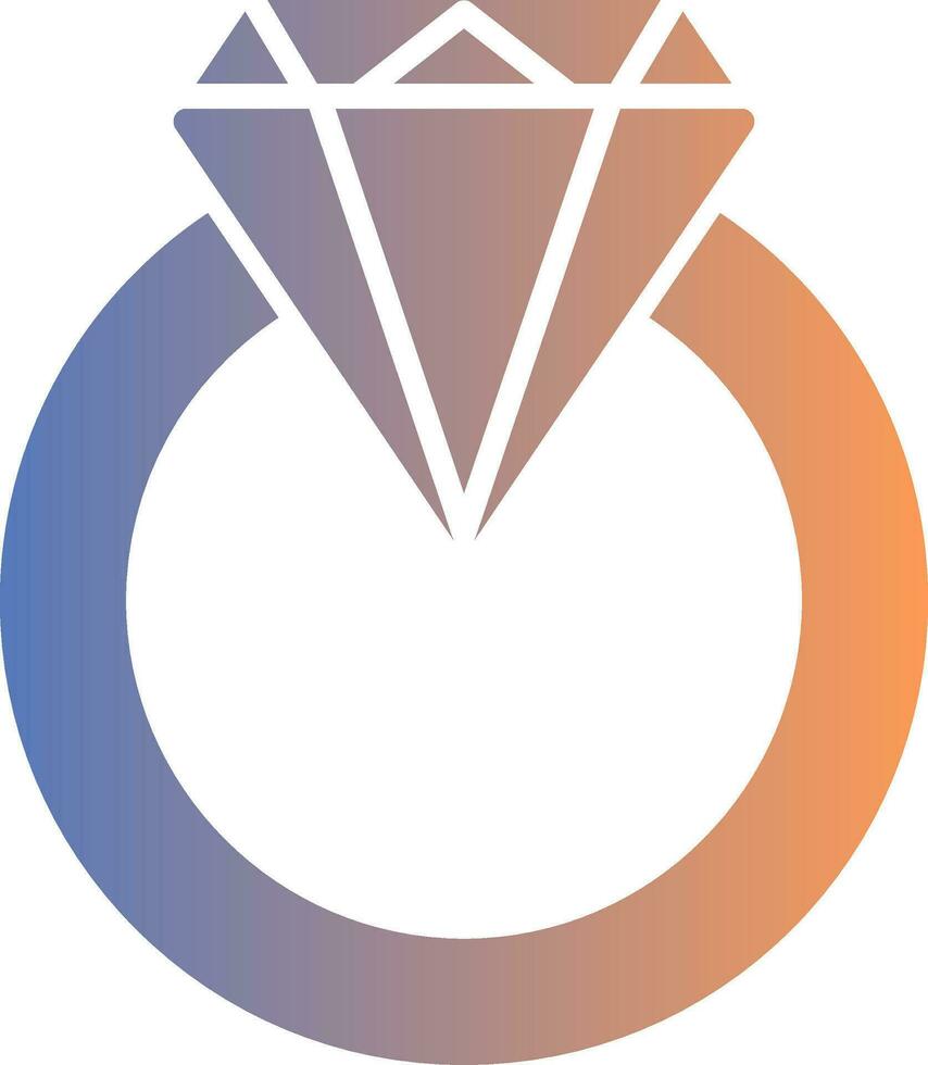 Diamond Ring Gradient Icon vector