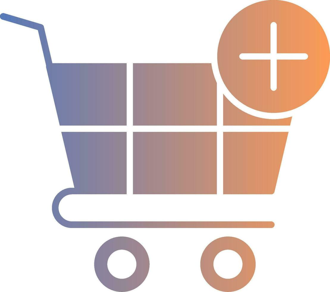 icono de gradiente de carrito de compras vector