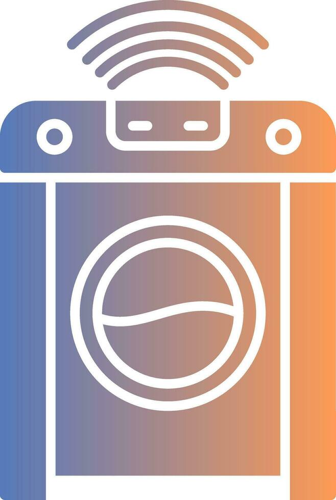 Smart Washing Machine Gradient Icon vector