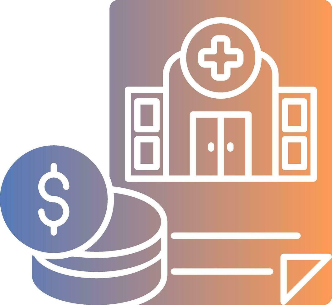 Hospital Budget Gradient Icon vector