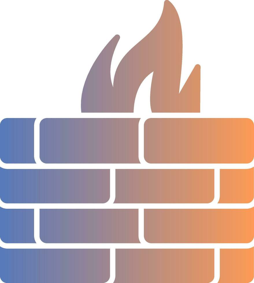 Firewall Gradient Icon vector