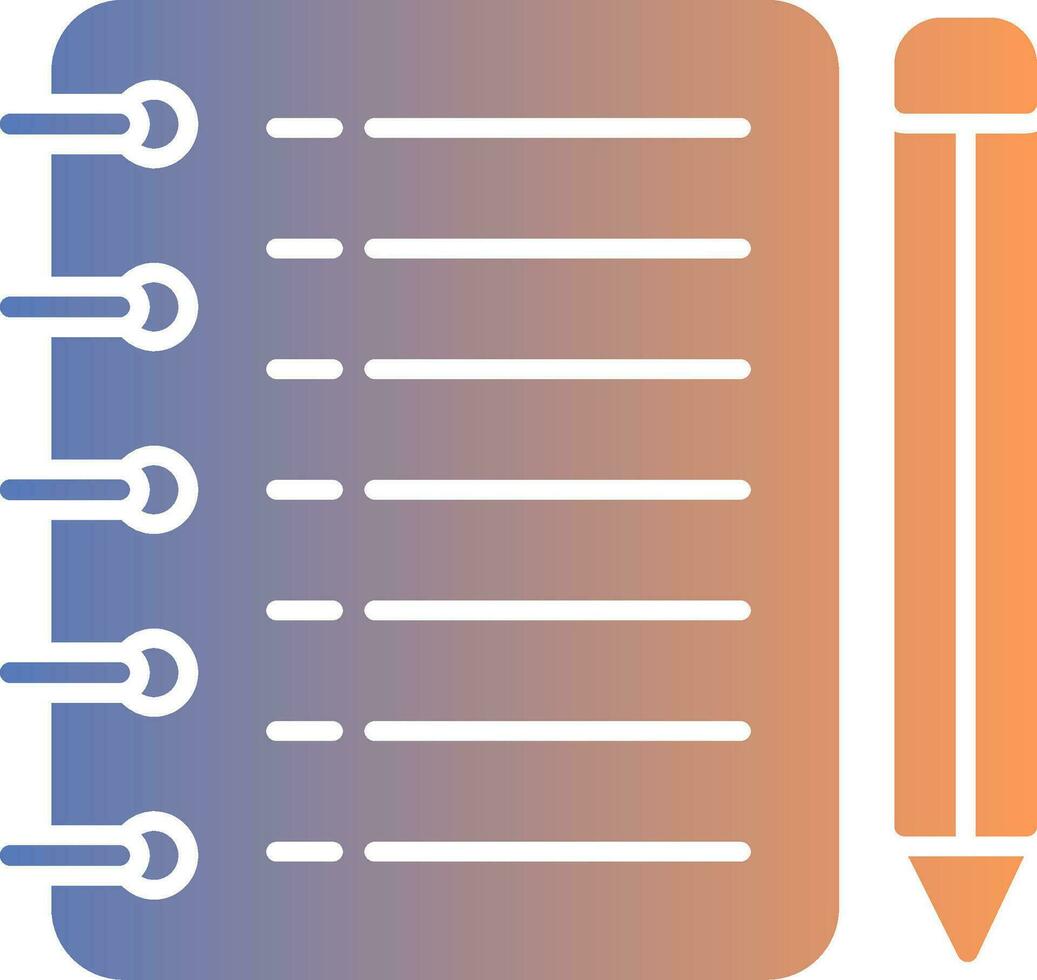 Notepad Gradient Icon vector