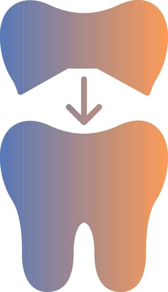 Tooth Cap Gradient Icon vector