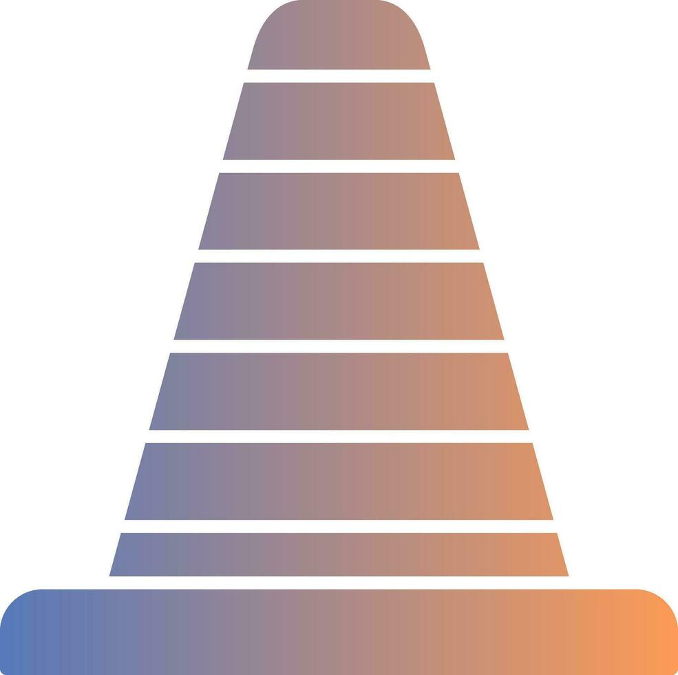 Traffic Cone Gradient Icon vector