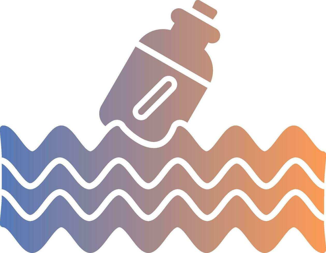 Message In A Bottle Gradient Icon vector