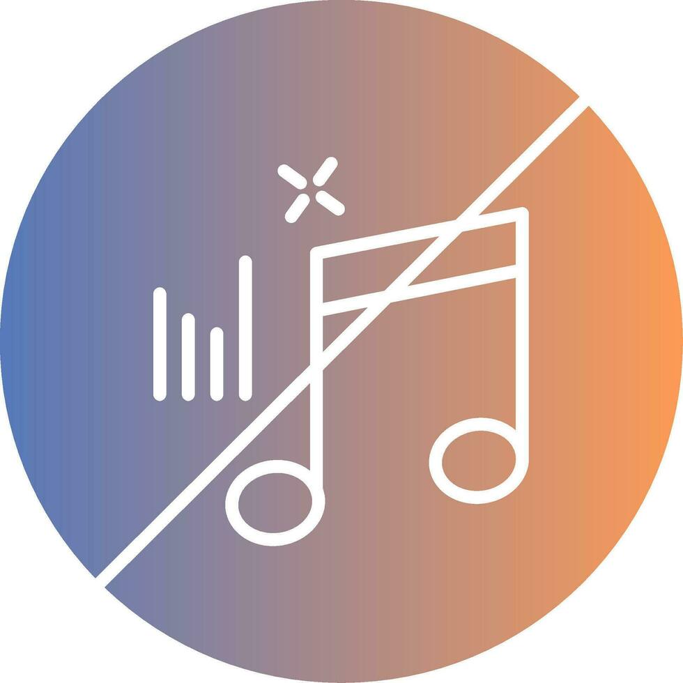 No Music Gradient Icon vector