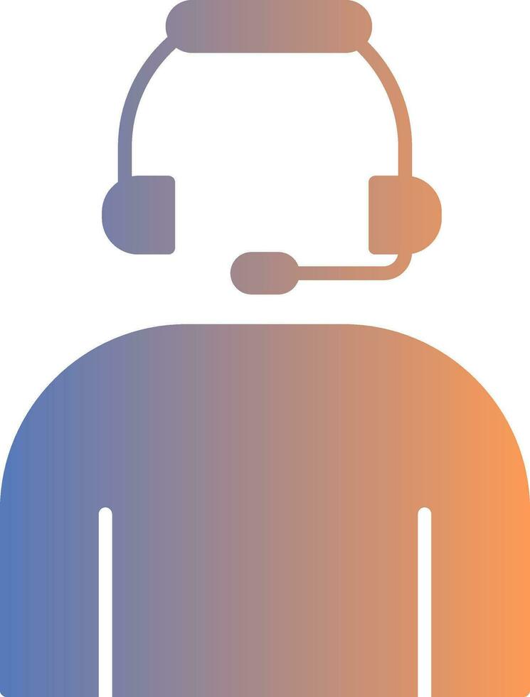 icono de gradiente de auriculares vector