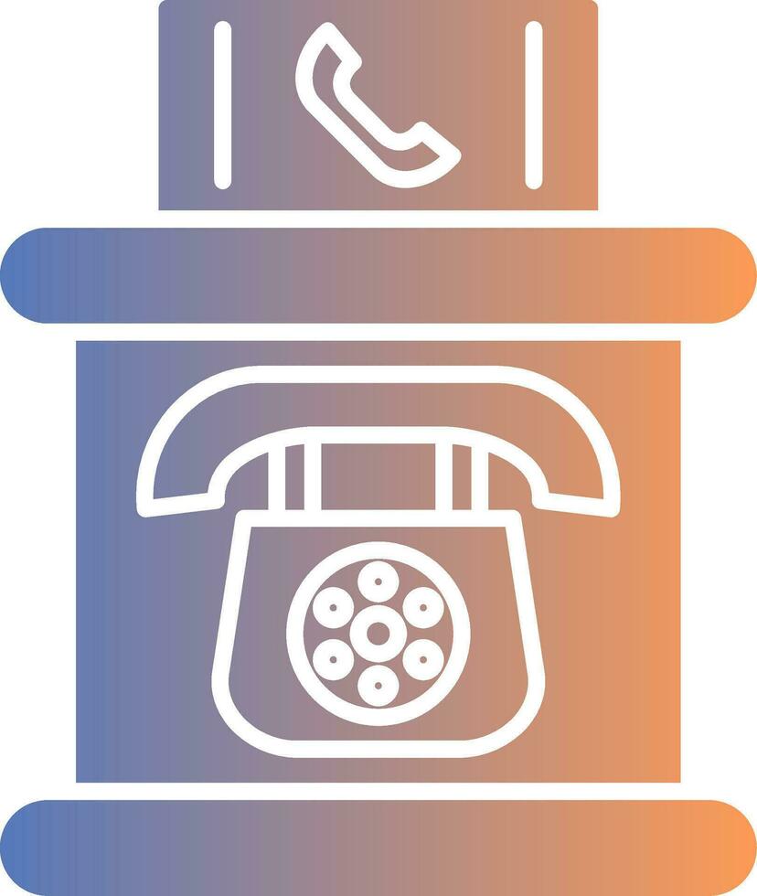 teléfono cabina degradado icono vector