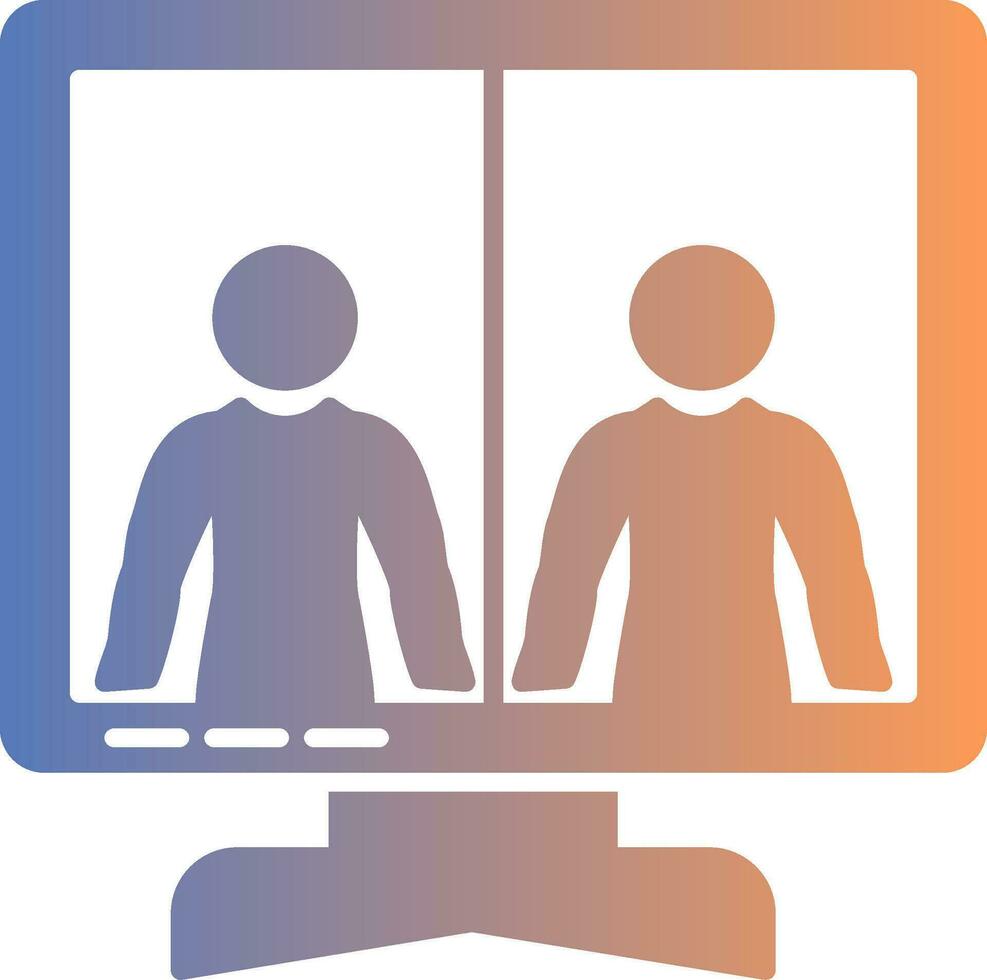 Online Meeting Gradient Icon vector