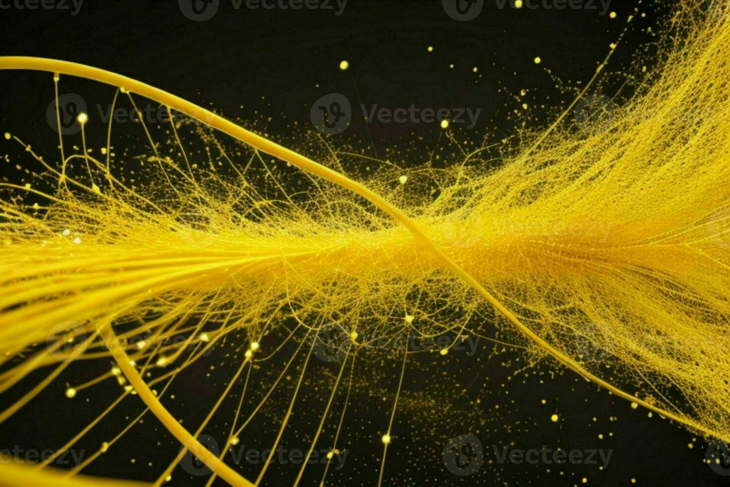 AI generated Network line of connecting stream with a wave of Futuristic abstract wave wallpaper background. Pro Photo