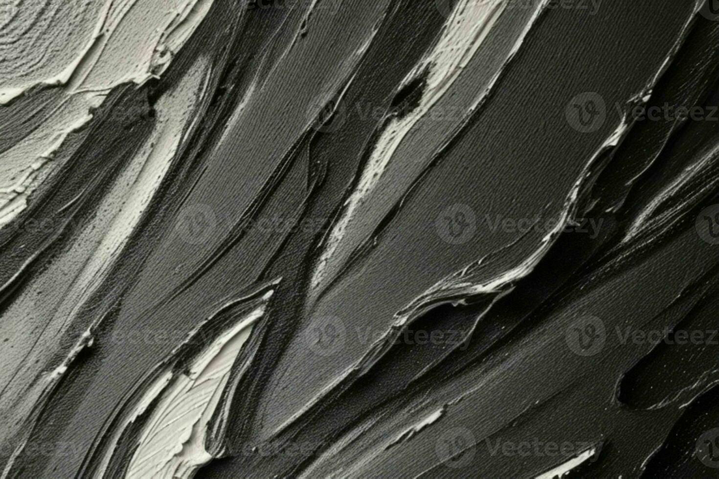 AI generated Closeup of impasto painting abstract rough of black and white art painting texture background. Pro Photo