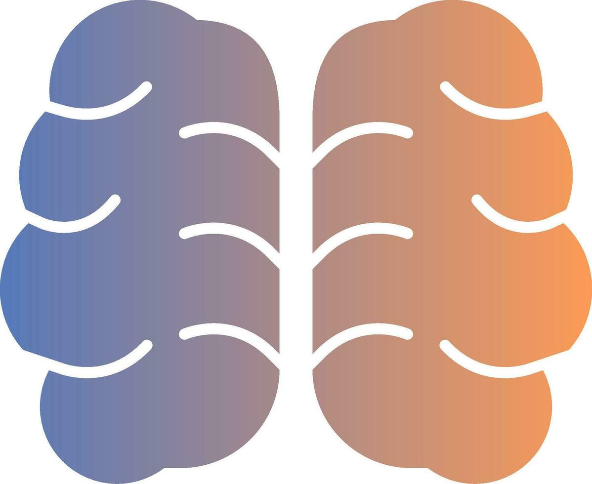 icono de gradiente de cerebro vector