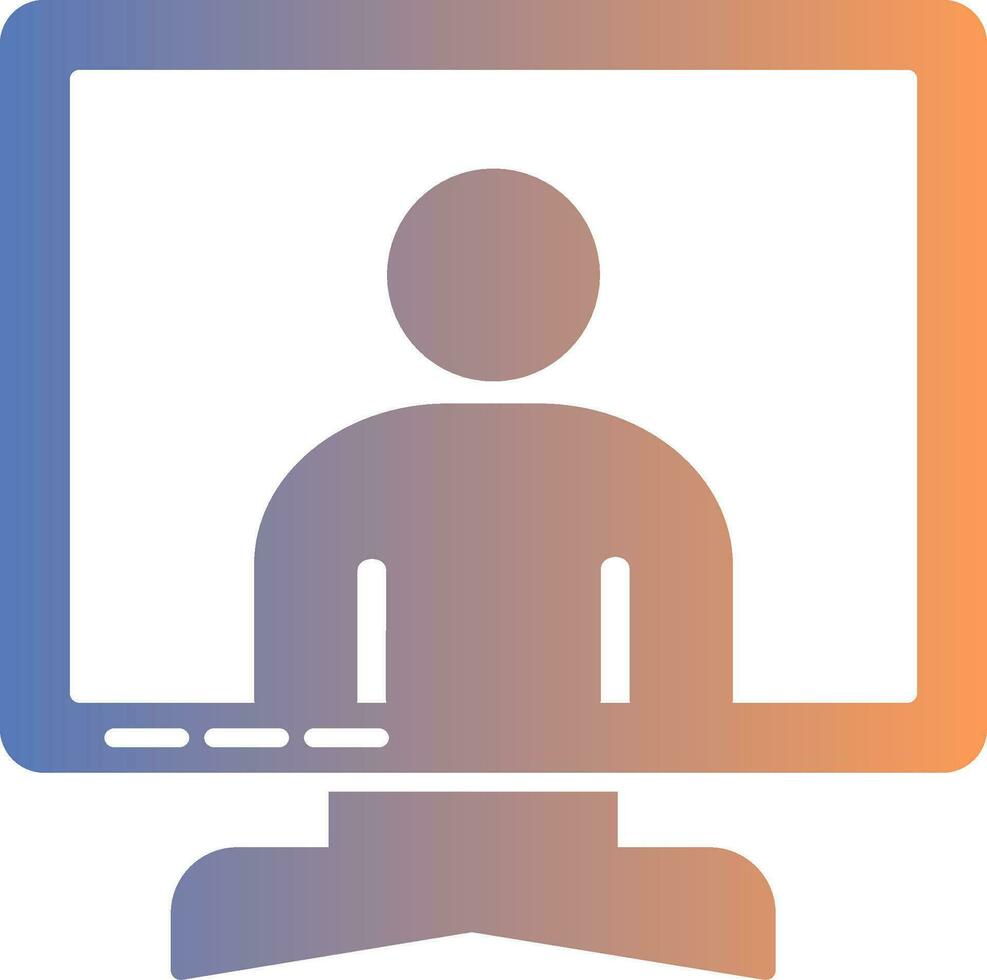 Online Meeting Gradient Icon vector