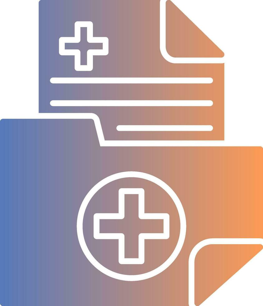 médico carpeta degradado icono vector