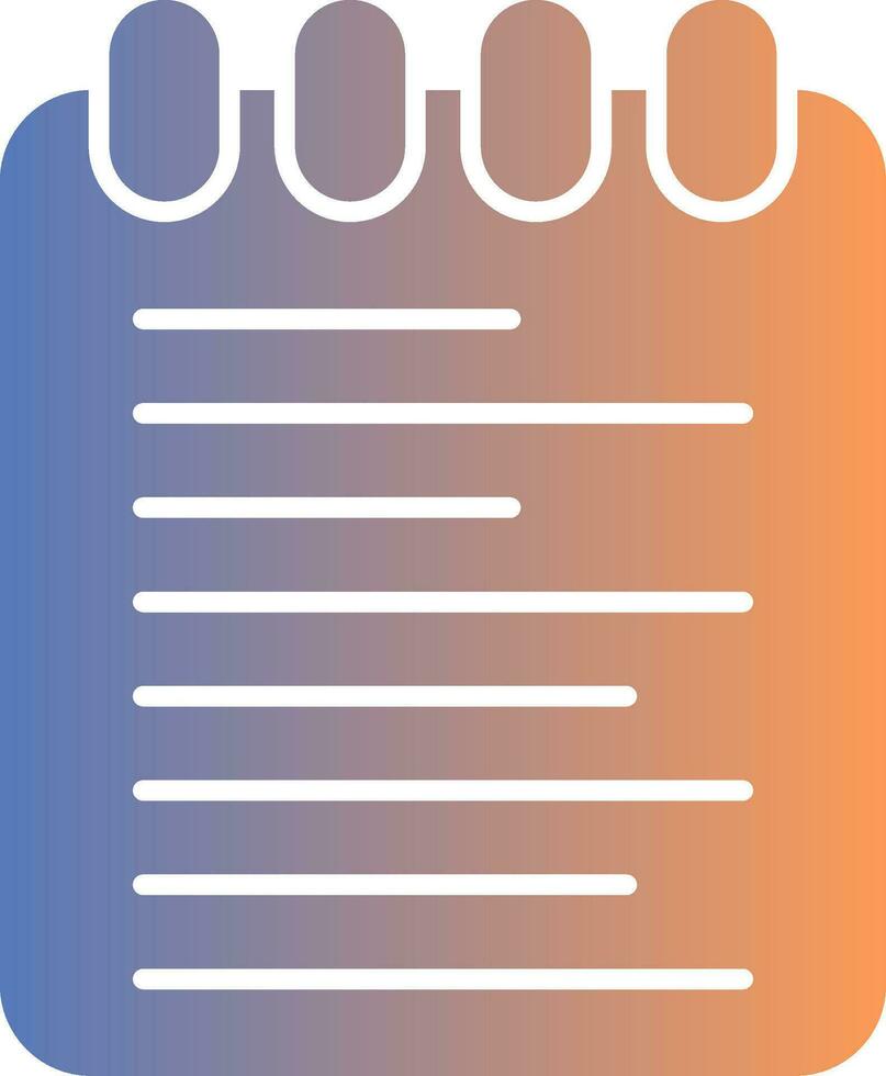 Note Pad Gradient Icon vector