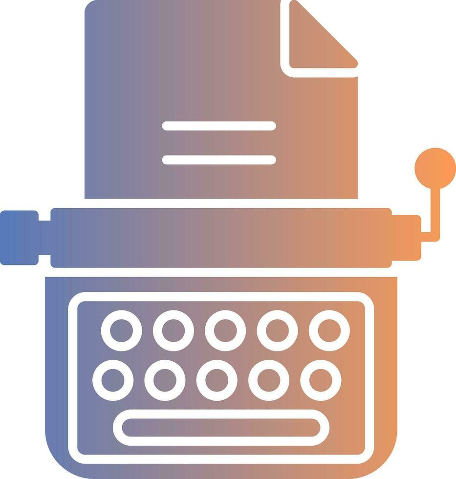 Typewriter Gradient Icon vector