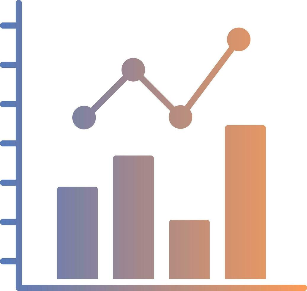 Bar Chart Gradient Icon vector