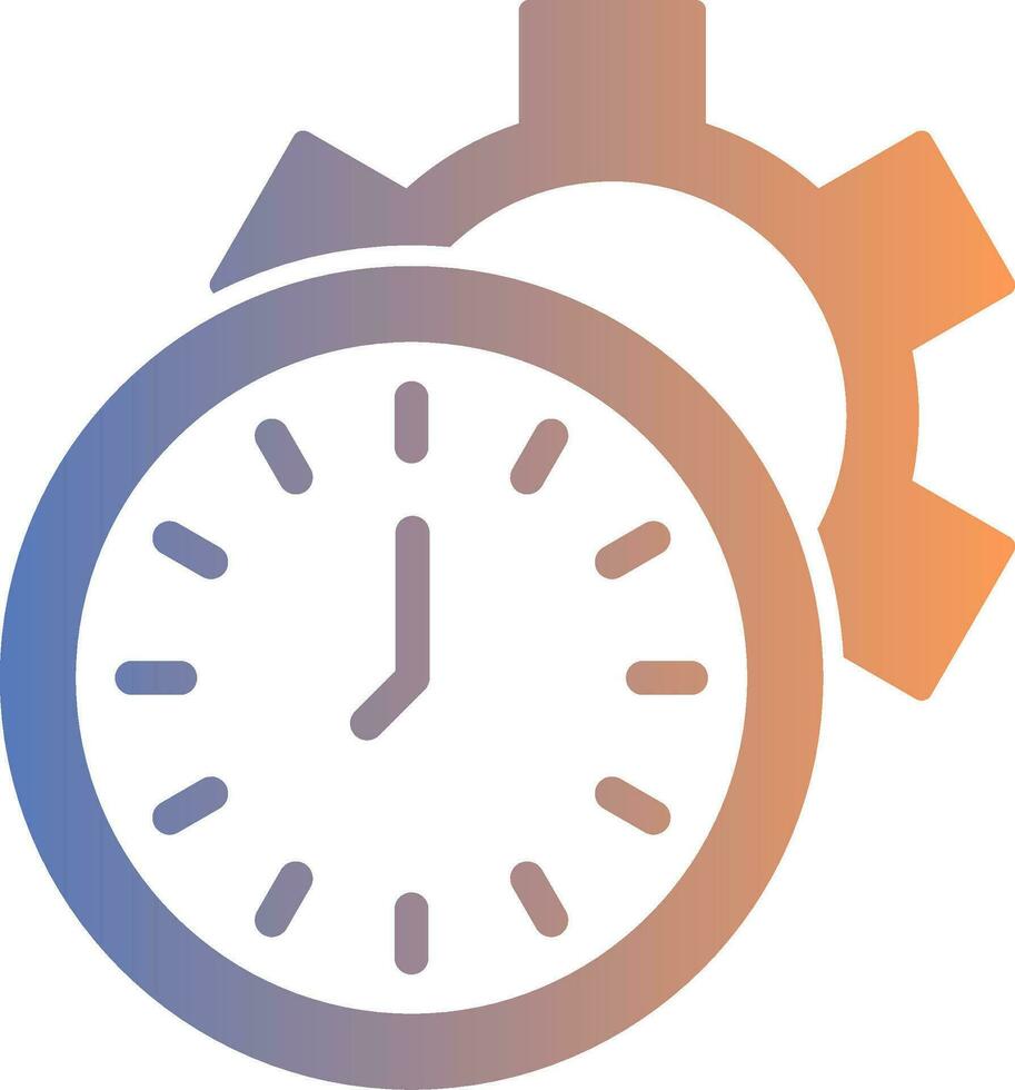 hora administración degradado icono vector