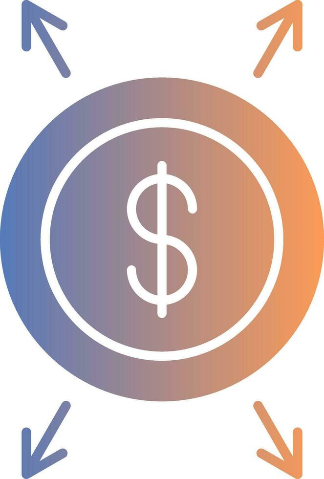 Dollar Gradient Icon vector