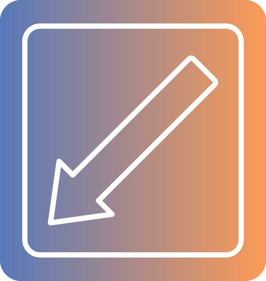 Diagonal Arrow Gradient Icon vector