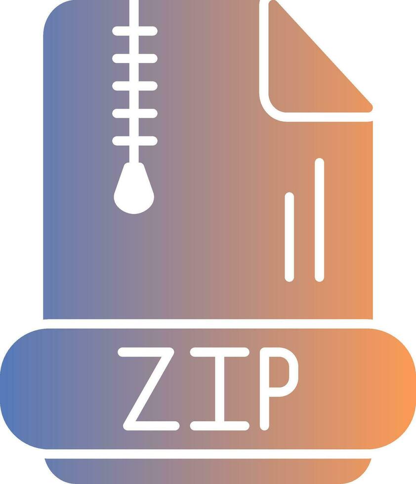 Zip Gradient Icon vector