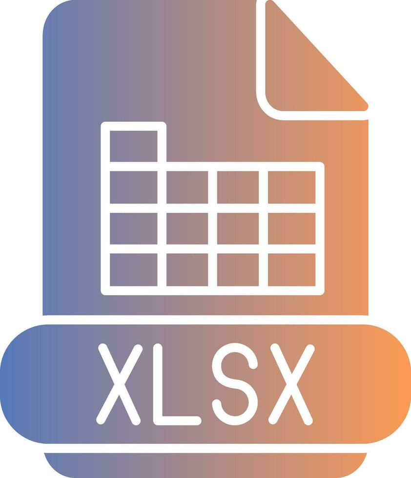 Xlsx Gradient Icon vector