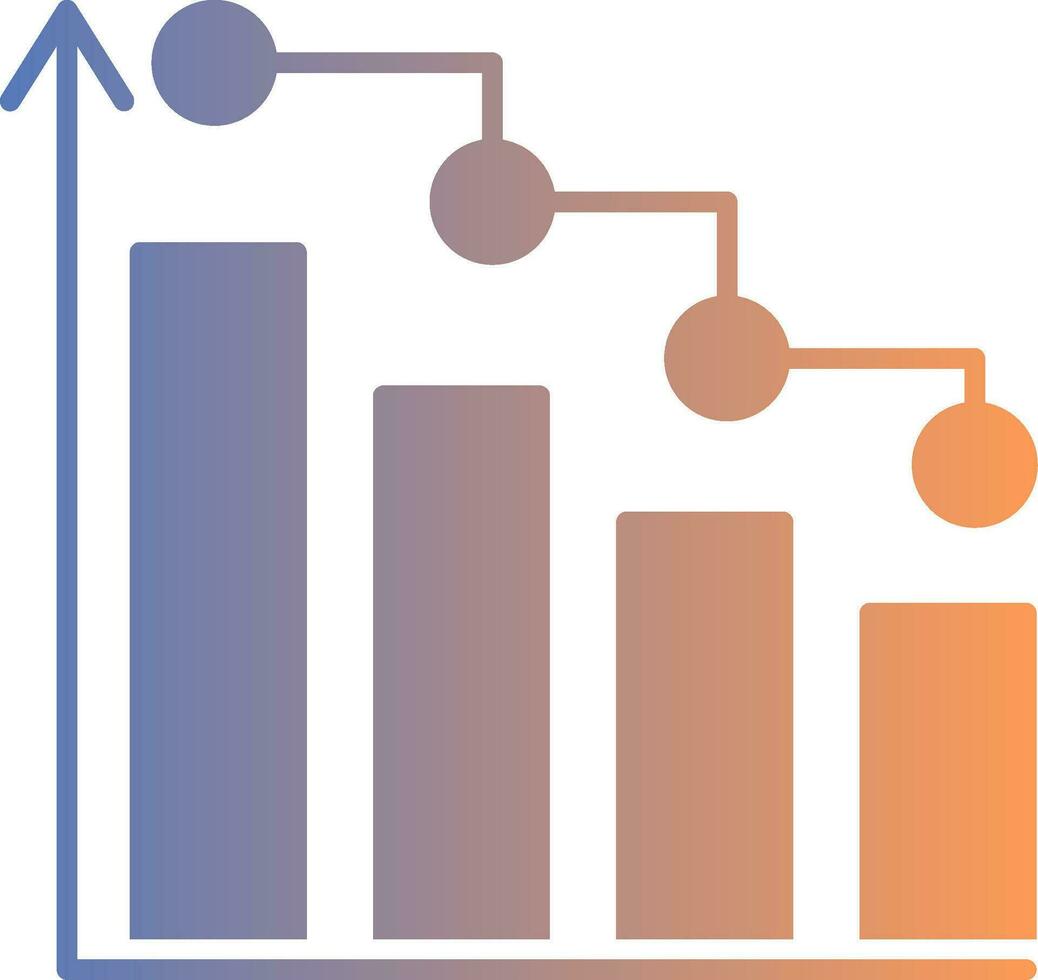 Bar Chart Gradient Icon vector