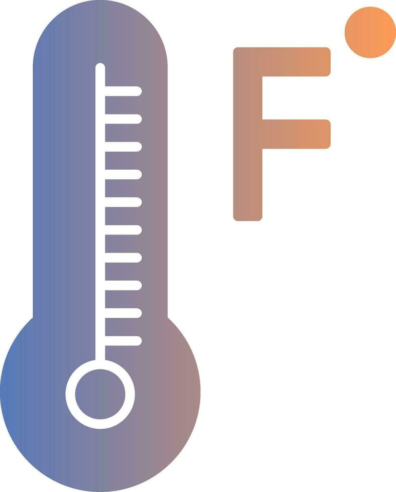 Fahrenheit Degrees Gradient Icon vector