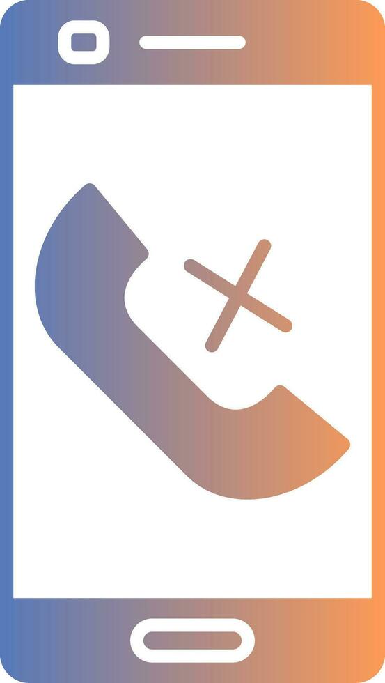 Missed Call Gradient Icon vector