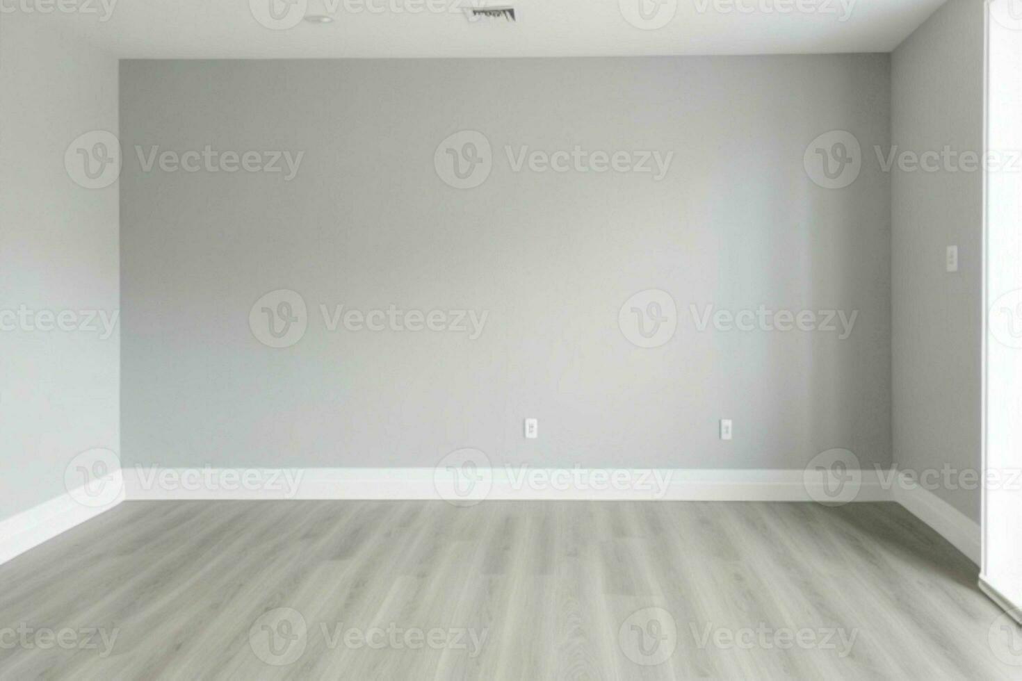 AI generated Minimalist empty room with walls and wood floor. Pro Photo