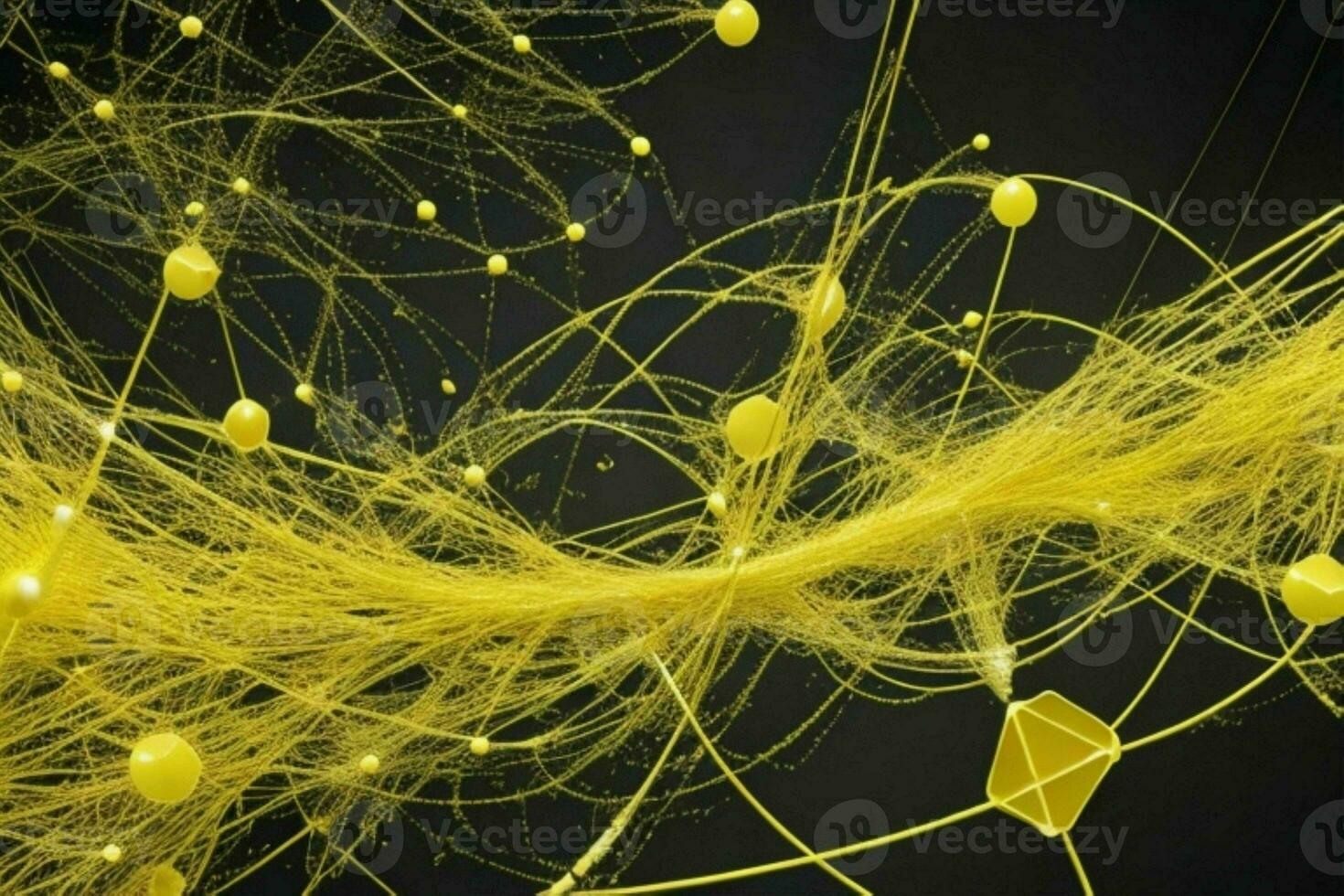 AI generated Network line of connecting stream with a wave of Futuristic abstract wave wallpaper background. Pro Photo
