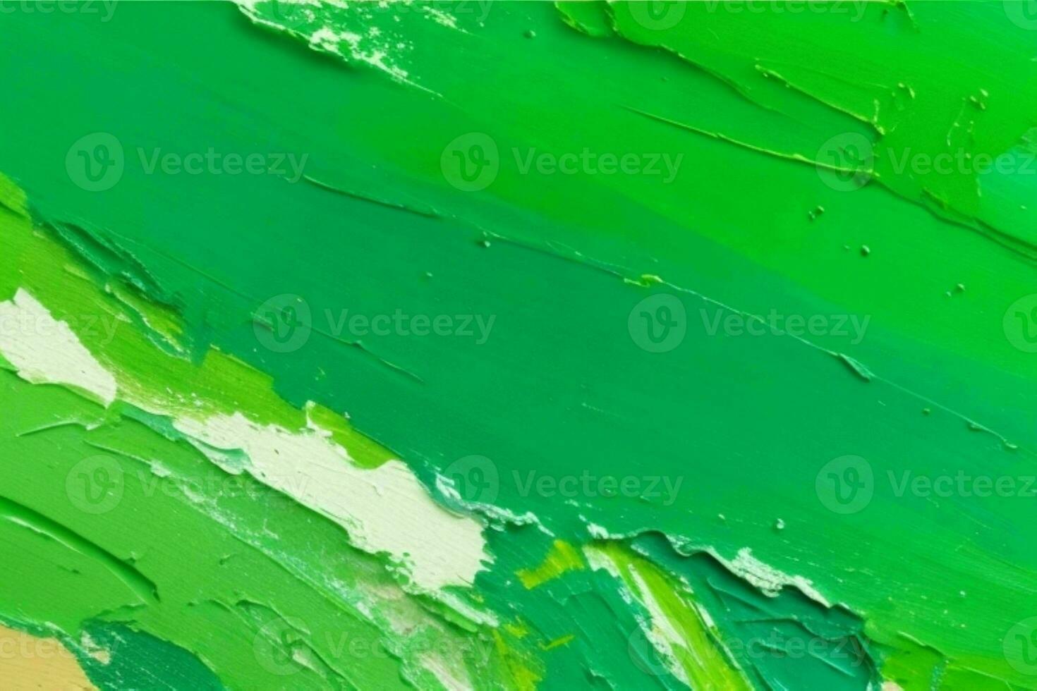 AI generated Closeup of impasto painting abstract rough green colors art painting texture background. Pro Photo