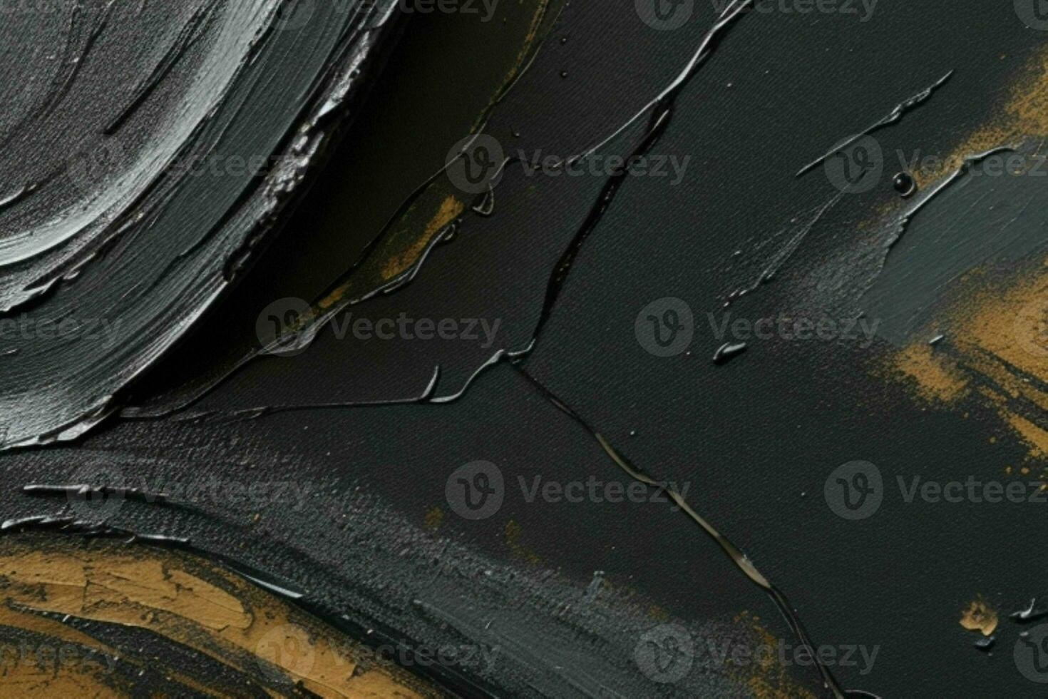 AI generated Closeup of impasto painting abstract rough of black art painting texture background. Pro Photo