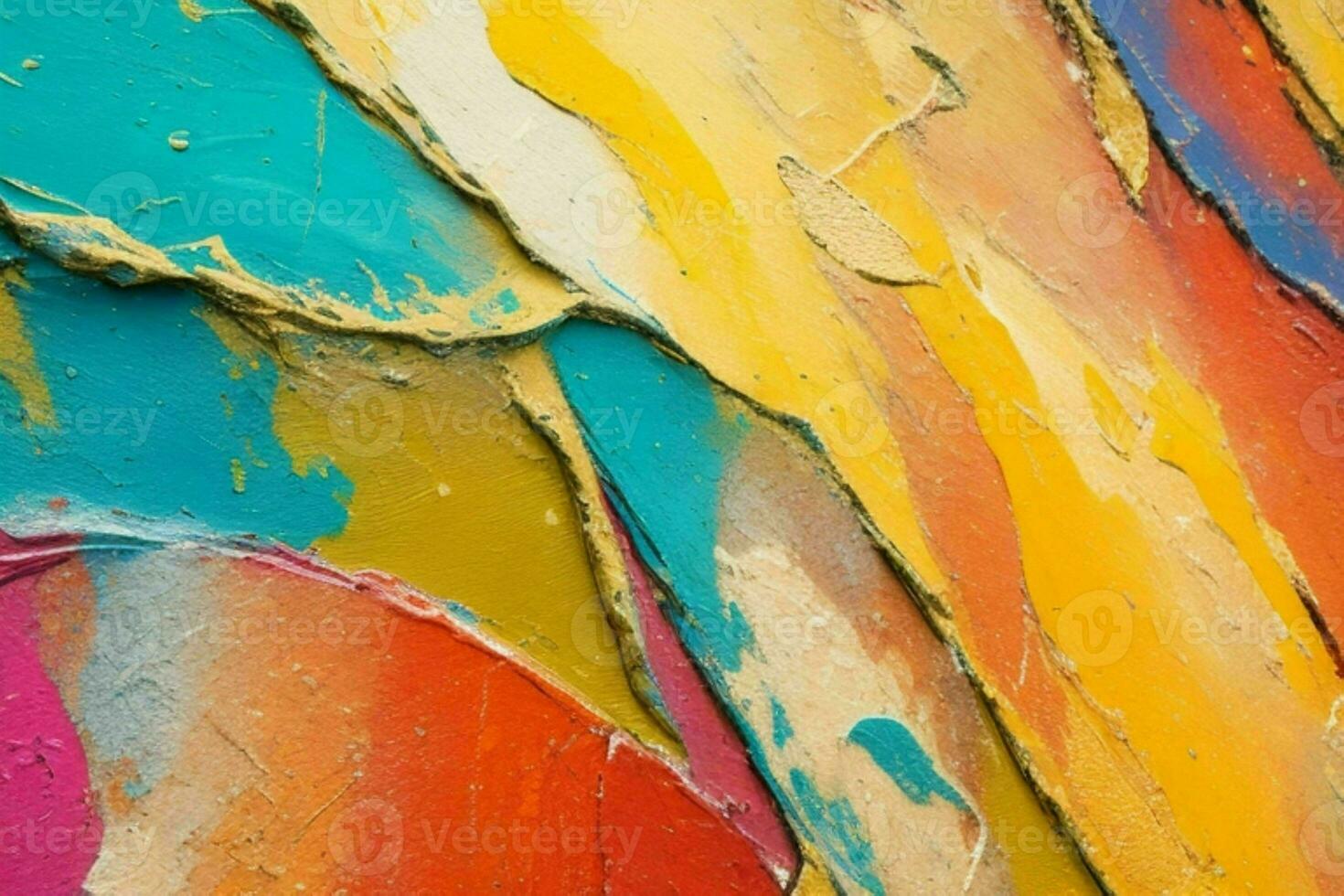 AI generated Closeup of impasto painting abstract rough colorful art painting texture background. Pro Photo