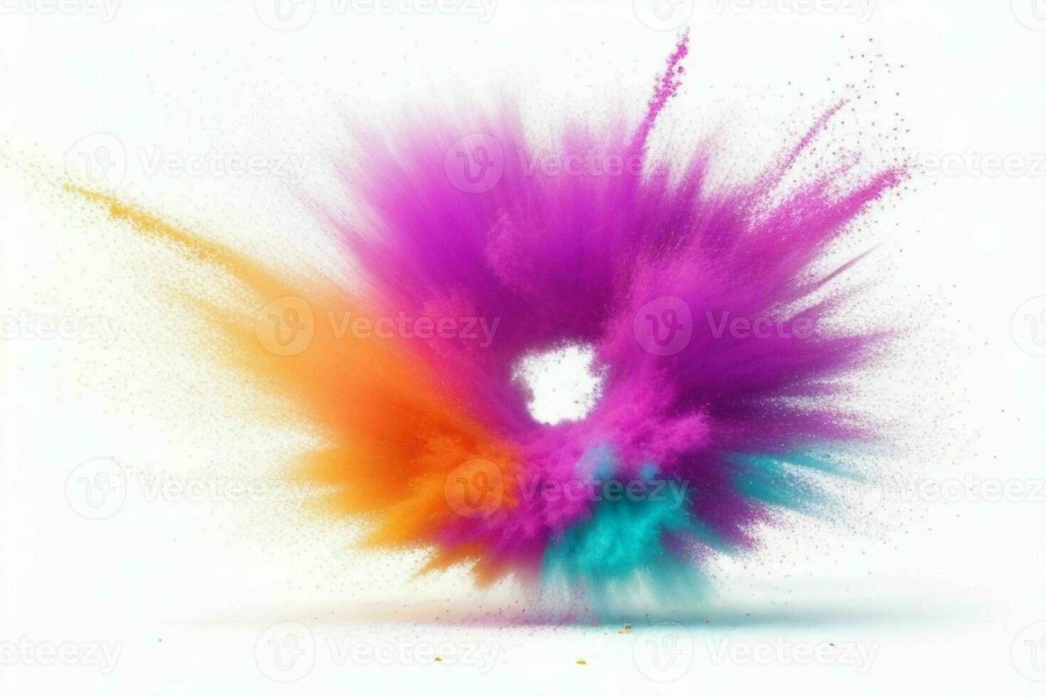 AI generated Radial vibrant powder explosion motion abstract wallpaper background. Pro Photo