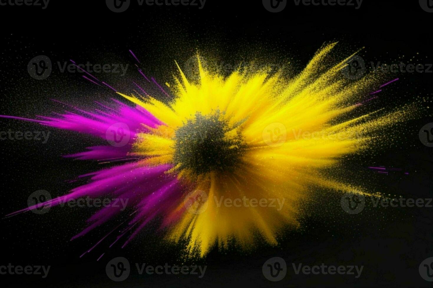 AI generated Radial vibrant powder explosion motion abstract wallpaper background. Pro Photo