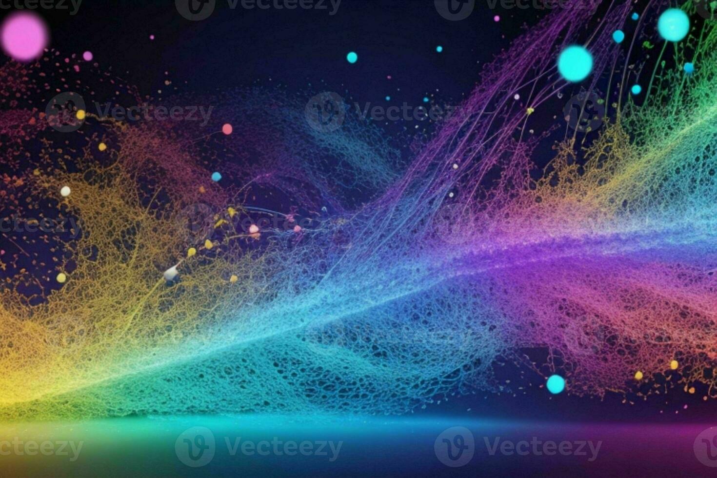 AI generated Network line of connecting stream with a wave of Futuristic abstract wave wallpaper background. Pro Photo